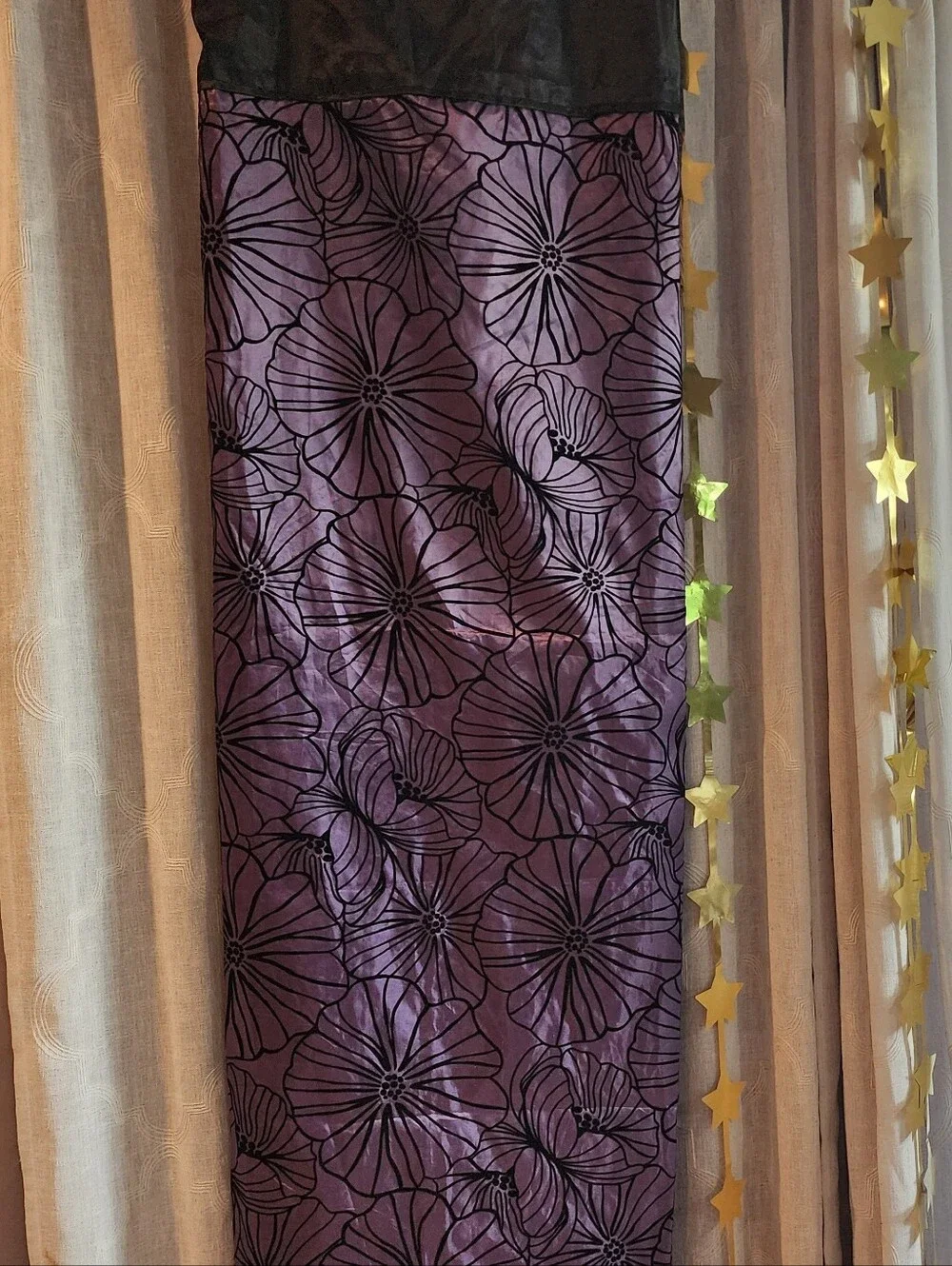 Black/Purple Flower Shower Curtain
